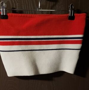 La Hearts Red and White Striped Women's Tube Top Size M
